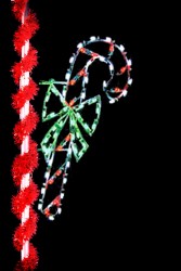 4' SILHOUETTE CANDY CANE WITH BOW