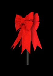 3D RED NYLON STRUCTURAL BOWS TREE TOPPER