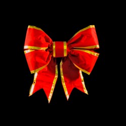 18" STRUCTURAL 3-D BOW WITH RED NYLON WITH GOLD TRIM