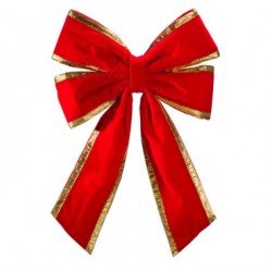 36" STRUCTURAL BOW WITH RED VELVET AND GOLD TRIM