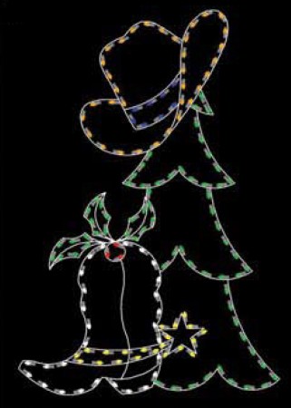 7'  9"  COWBOY BOOT & HAT WITH PINE TREE