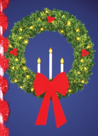 TRIPLE CANDLE WREATH - 50"