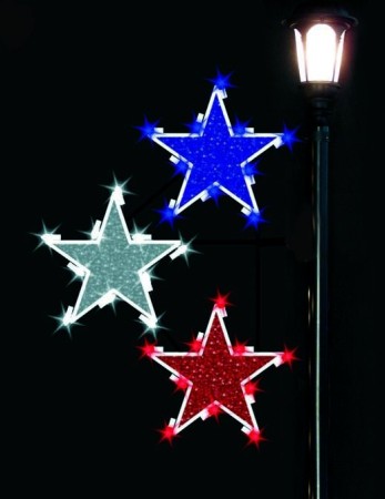 4' GLITTER MESH STARS