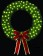 6' Wreath with C-9 green incandescent lamps