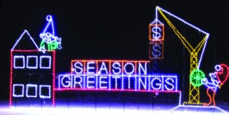 19' x 41' ELVES & HOLIDAY CRANE - ANIMATED