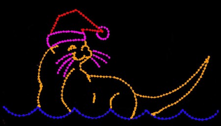 8' x 15' SEA OTTER WITH SANTA HAT