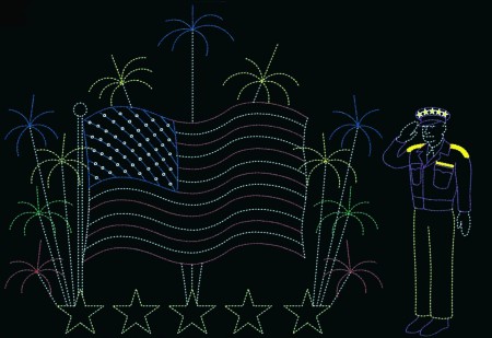 36' x 42' AMERICAN FLAG & FIREWORKS w/GENERAL EISENHOWER