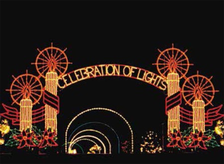 CELEBRATION OF LIGHTS ARCH 64' X 31'
