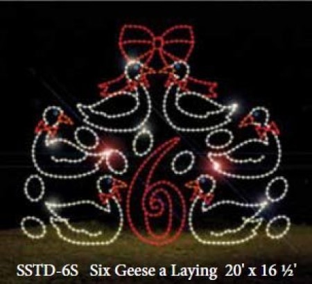 06 SIX GEESE A LAYING - 20' X 16.5'