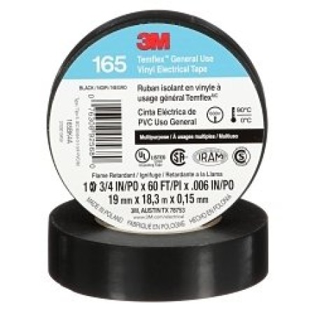 3M TEMFLEX ECONOMY BLACK VINYL ELECTRICAL TAPE