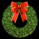 12' 3-D Mountain Pine Wreath with 60" Nylon Red Bow w/Gold Trim 