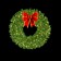 6' Mountain Pine Wreath with Warm White LED mini-lights & Red/Gold Nylon Bow