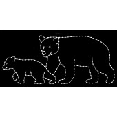 5' x 12' TWO BEARS WALKING