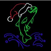 9' x 10' BASS WITH SANTA HAT