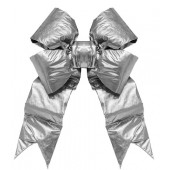 24" STRUCTURAL 3-D SILVER METALLIC 4 LOOP BOW