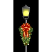 DELUXE 4' MOUNTAIN PINE SPRAY WITH PUFF BOW & METALLIC ORNAMENTS