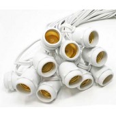 COMMERCIAL GRADE LIGHT STRINGS WITH MEDIUM BASE IN LINE (NON-SUSPENDED) SOCKETS: aka "CAFE" LIGHTS