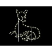 SILHOUETTE DOE WITH FAWN