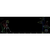 15' x 49' GOLFER & KILTED ELF CADDY