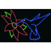 8' x 12' HUMMINGBIRD WITH POINSETTIA 