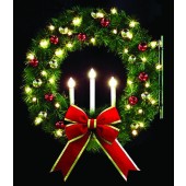 With Metallic Ornaments & Red Bow with Gold Trim