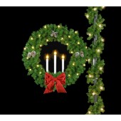 4.2' Triple Candle Wreath with Pine Cones