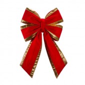 12" Structural Bow with Red Velvet & Gold Trim