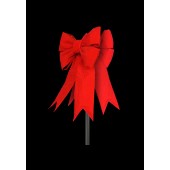 3D RED NYLON STRUCTURAL BOWS TREE TOPPER