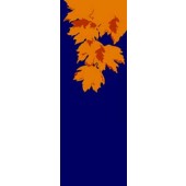 FALL LEAVES ON BLUE FABRIC